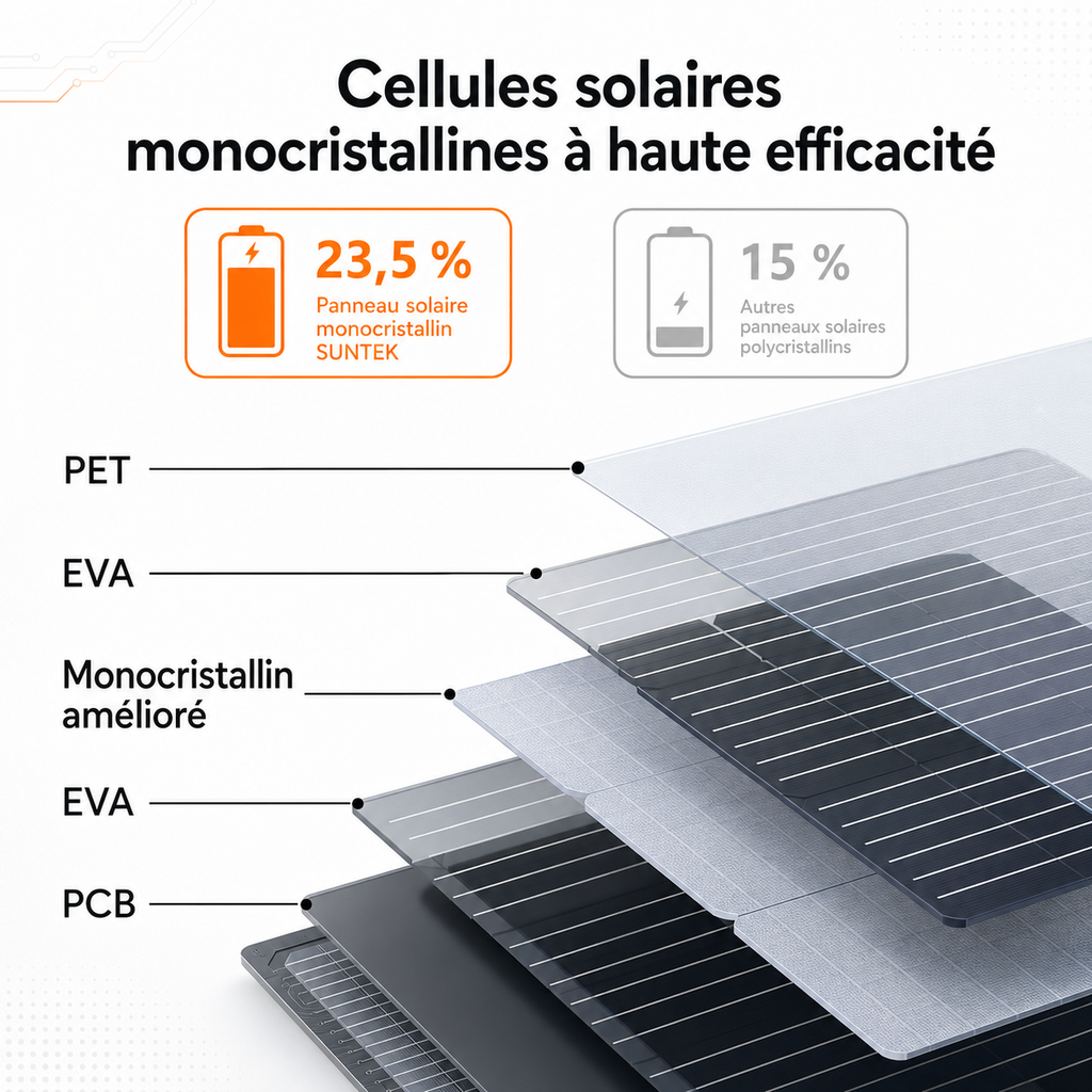 Panneau Solaire Pliable — Chargeur Solaire Portable Étanche pour Camping, Van & Jardin