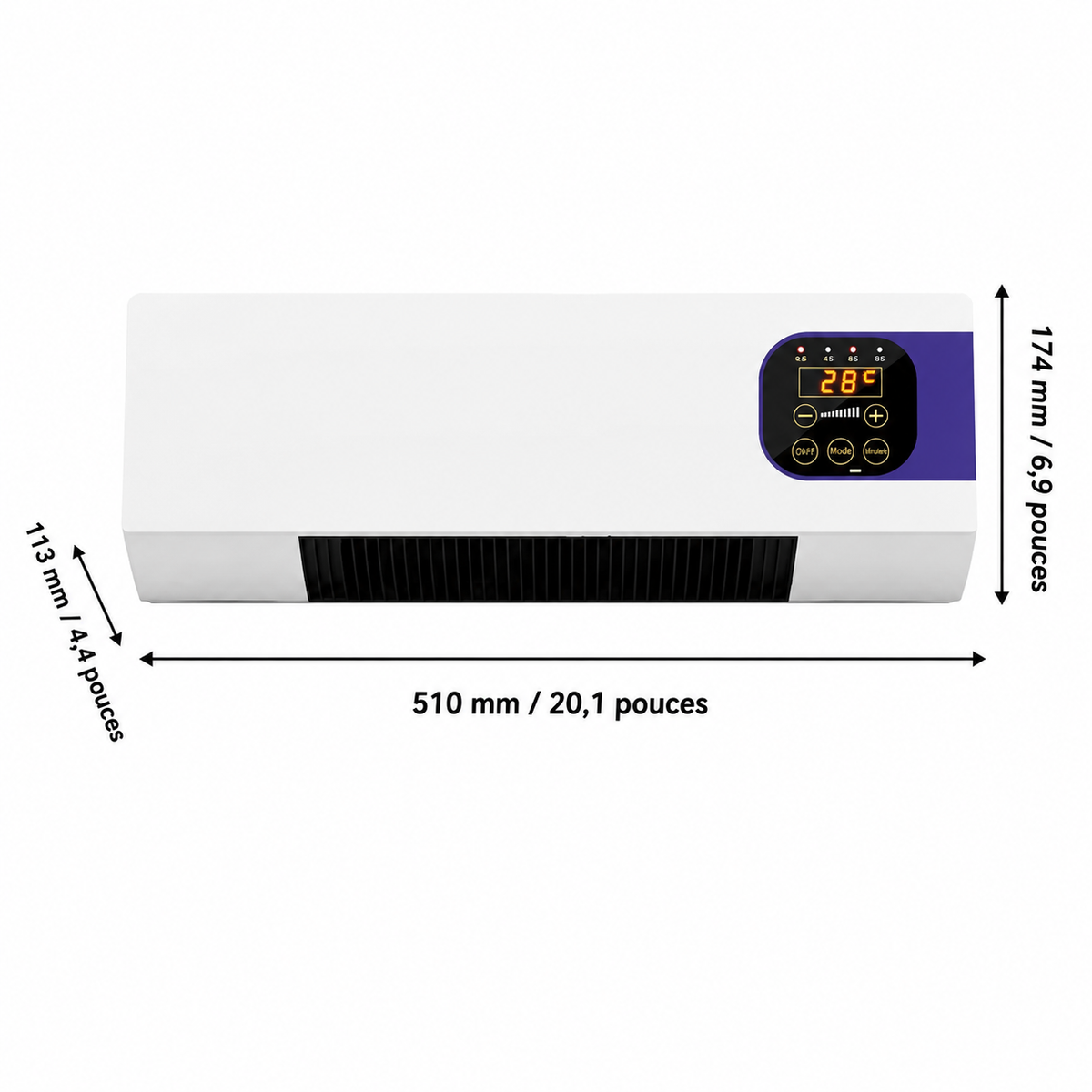 Climatiseur Mural Portable 2000W — Refroidissement Puissant avec Télécommande pour Chambre et Bureau