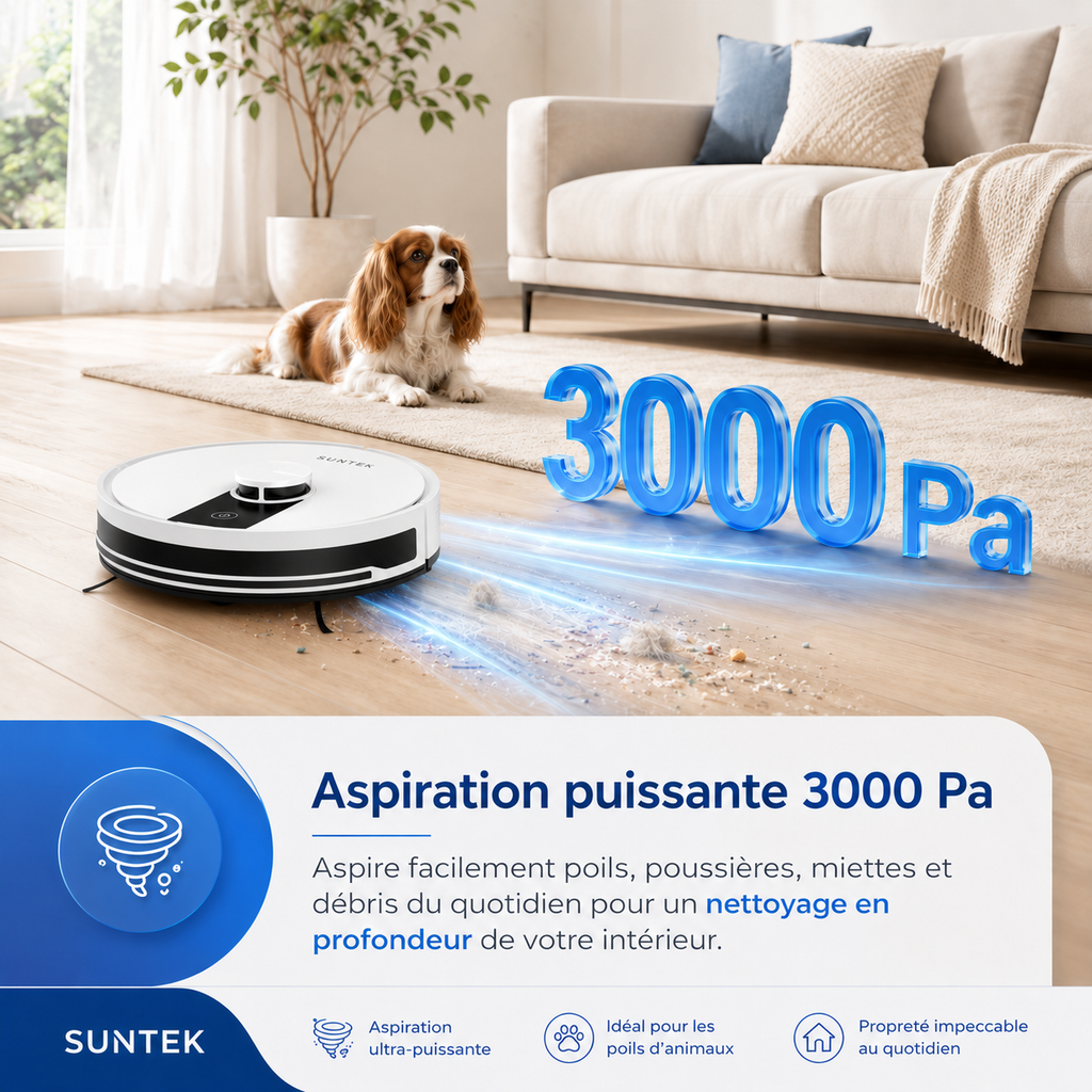 Aspirateur Robot et Serpillière Intelligent – Modèle A12 Pro avec Collecte Automatique