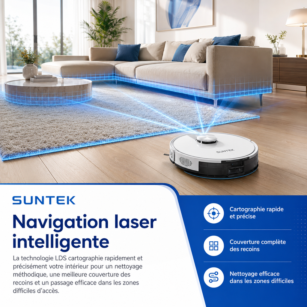Aspirateur Robot et Serpillière Intelligent – Modèle A12 Pro avec Collecte Automatique